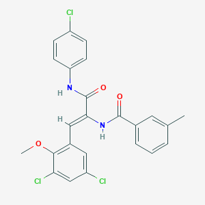 molecular formula C24H19Cl3N2O3 B377713 N-[1-[(4-chloroanilino)carbonyl]-2-(3,5-dichloro-2-methoxyphenyl)vinyl]-3-methylbenzamide 