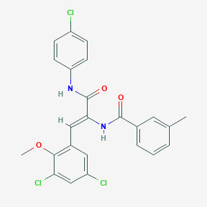 N-[1-[(4-chloroanilino)carbonyl]-2-(3,5-dichloro-2-methoxyphenyl)vinyl]-3-methylbenzamide