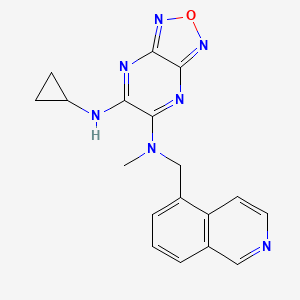 molecular formula C18H17N7O B3777154 N'-cyclopropyl-N-(5-isoquinolinylmethyl)-N-methyl[1,2,5]oxadiazolo[3,4-b]pyrazine-5,6-diamine 