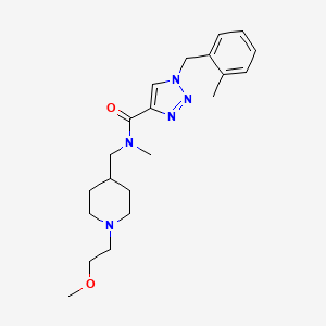 molecular formula C21H31N5O2 B3777165 N-{[1-(2-methoxyethyl)-4-piperidinyl]methyl}-N-methyl-1-(2-methylbenzyl)-1H-1,2,3-triazole-4-carboxamide 