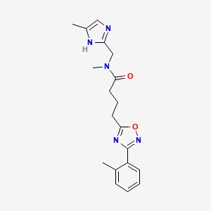 molecular formula C19H23N5O2 B3777180 N-methyl-N-[(4-methyl-1H-imidazol-2-yl)methyl]-4-[3-(2-methylphenyl)-1,2,4-oxadiazol-5-yl]butanamide 