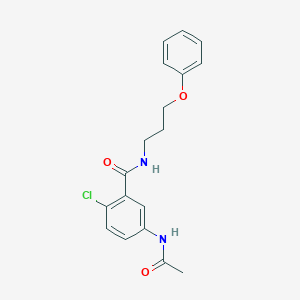 molecular formula C18H19ClN2O3 B3777187 5-(acetylamino)-2-chloro-N-(3-phenoxypropyl)benzamide 
