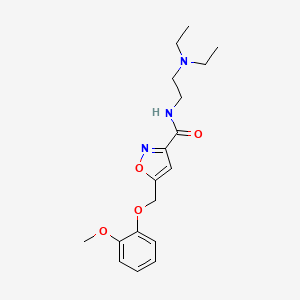 molecular formula C18H25N3O4 B3777228 N-[2-(diethylamino)ethyl]-5-[(2-methoxyphenoxy)methyl]-3-isoxazolecarboxamide 