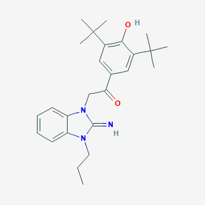 1-(3,5-ditert-butyl-4-hydroxyphenyl)-2-(2-imino-3-propyl-2,3-dihydro-1H-benzimidazol-1-yl)ethanone