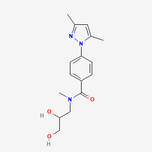 molecular formula C16H21N3O3 B3777312 N-(2,3-dihydroxypropyl)-4-(3,5-dimethyl-1H-pyrazol-1-yl)-N-methylbenzamide 