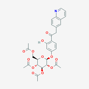 3,5-bis(acetyloxy)-2-[(acetyloxy)methyl]-6-[3-hydroxy-4-(6-quinolinylacetyl)phenoxy]tetrahydro-2H-pyran-4-yl acetate