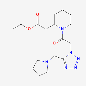 molecular formula C17H28N6O3 B3777362 ethyl (1-{[5-(1-pyrrolidinylmethyl)-1H-tetrazol-1-yl]acetyl}-2-piperidinyl)acetate 