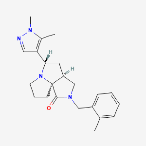 molecular formula C22H28N4O B3777369 (1S,5S,7S)-7-(1,5-dimethylpyrazol-4-yl)-3-[(2-methylphenyl)methyl]-3,8-diazatricyclo[6.3.0.01,5]undecan-2-one 