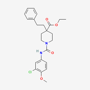 molecular formula C24H29ClN2O4 B3777391 ethyl 1-{[(3-chloro-4-methoxyphenyl)amino]carbonyl}-4-(2-phenylethyl)-4-piperidinecarboxylate 