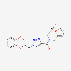 molecular formula C21H20N4O4 B3777401 N-2-butyn-1-yl-1-(2,3-dihydro-1,4-benzodioxin-2-ylmethyl)-N-(2-furylmethyl)-1H-1,2,3-triazole-4-carboxamide 