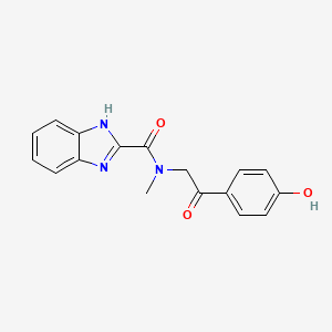 molecular formula C17H15N3O3 B3777406 N-[2-(4-hydroxyphenyl)-2-oxoethyl]-N-methyl-1H-benzimidazole-2-carboxamide 