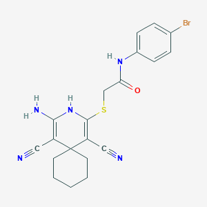 2-[(4-amino-1,5-dicyano-3-azaspiro[5.5]undeca-1,4-dien-2-yl)sulfanyl]-N-(4-bromophenyl)acetamide