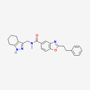 molecular formula C25H26N4O2 B3777488 N-methyl-2-(2-phenylethyl)-N-(4,5,6,7-tetrahydro-1H-indazol-3-ylmethyl)-1,3-benzoxazole-5-carboxamide 