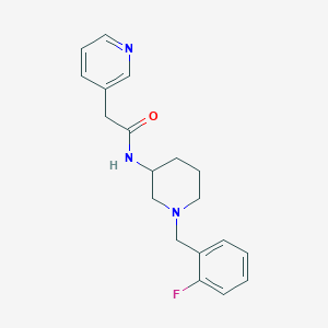 molecular formula C19H22FN3O B3777551 N-[1-(2-fluorobenzyl)-3-piperidinyl]-2-(3-pyridinyl)acetamide 