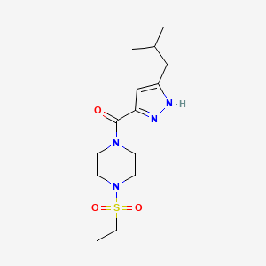 molecular formula C14H24N4O3S B3777592 1-(ethylsulfonyl)-4-[(3-isobutyl-1H-pyrazol-5-yl)carbonyl]piperazine 