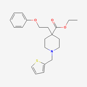 molecular formula C21H27NO3S B3777597 ethyl 4-(2-phenoxyethyl)-1-(2-thienylmethyl)-4-piperidinecarboxylate 