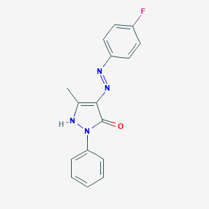 (4E)-4-[2-(4-fluorophenyl)hydrazinylidene]-5-methyl-2-phenyl-2,4-dihydro-3H-pyrazol-3-one
