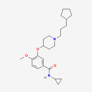 molecular formula C24H36N2O3 B3777694 3-{[1-(3-cyclopentylpropyl)-4-piperidinyl]oxy}-N-cyclopropyl-4-methoxybenzamide 