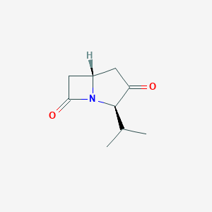 molecular formula C9H13NO2 B037777 1-Azabicyclo[3.2.0]heptane-3,7-dione,2-(1-methylethyl)-,(2R-cis)-(9CI) CAS No. 112256-68-5