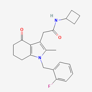 molecular formula C22H25FN2O2 B3777779 N-cyclobutyl-2-[1-(2-fluorobenzyl)-2-methyl-4-oxo-4,5,6,7-tetrahydro-1H-indol-3-yl]acetamide 