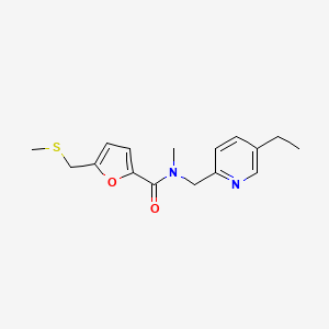 molecular formula C16H20N2O2S B3777798 N-[(5-ethylpyridin-2-yl)methyl]-N-methyl-5-[(methylthio)methyl]-2-furamide 