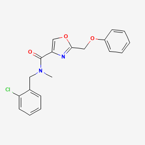 molecular formula C19H17ClN2O3 B3777811 N-(2-chlorobenzyl)-N-methyl-2-(phenoxymethyl)-1,3-oxazole-4-carboxamide 