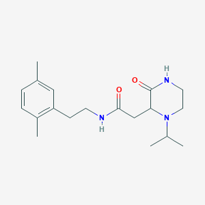 molecular formula C19H29N3O2 B3777825 N-[2-(2,5-dimethylphenyl)ethyl]-2-(1-isopropyl-3-oxopiperazin-2-yl)acetamide 