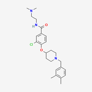 molecular formula C25H34ClN3O2 B3777848 3-chloro-N-[2-(dimethylamino)ethyl]-4-{[1-(3,4-dimethylbenzyl)-4-piperidinyl]oxy}benzamide 
