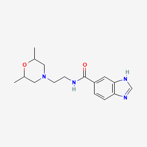 molecular formula C16H22N4O2 B3777863 N-[2-(2,6-dimethyl-4-morpholinyl)ethyl]-1H-benzimidazole-5-carboxamide bis(trifluoroacetate) 