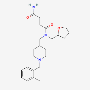 molecular formula C23H35N3O3 B3777873 N'-[[1-[(2-methylphenyl)methyl]piperidin-4-yl]methyl]-N'-(oxolan-2-ylmethyl)butanediamide 
