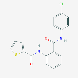 molecular formula C18H13ClN2O2S B377788 N-[2-[(4-chlorophenyl)carbamoyl]phenyl]thiophene-2-carboxamide 