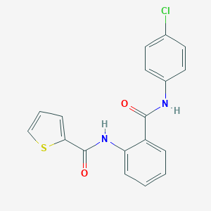 molecular formula C18H13ClN2O2S B377788 N-{2-[(4-chlorophenyl)carbamoyl]phenyl}thiophene-2-carboxamide 