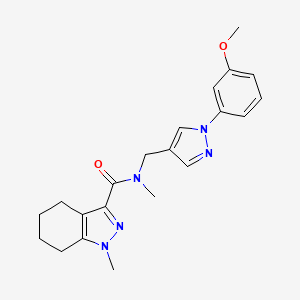 molecular formula C21H25N5O2 B3777888 N-{[1-(3-methoxyphenyl)-1H-pyrazol-4-yl]methyl}-N,1-dimethyl-4,5,6,7-tetrahydro-1H-indazole-3-carboxamide 