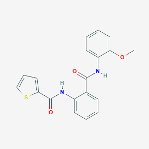 molecular formula C19H16N2O3S B377789 Thiophene-2-carboxylic acid [2-(2-methoxy-phenylcarbamoyl)-phenyl]-amide 