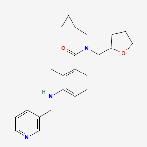 molecular formula C23H29N3O2 B3777923 N-(cyclopropylmethyl)-2-methyl-3-[(pyridin-3-ylmethyl)amino]-N-(tetrahydrofuran-2-ylmethyl)benzamide 