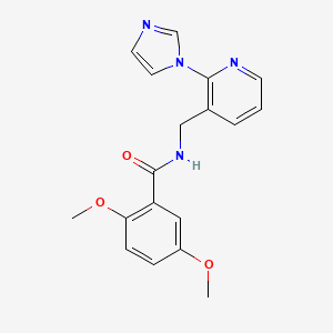 molecular formula C18H18N4O3 B3777930 N-[(2-imidazol-1-ylpyridin-3-yl)methyl]-2,5-dimethoxybenzamide 