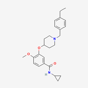 molecular formula C25H32N2O3 B3777970 N-cyclopropyl-3-{[1-(4-ethylbenzyl)-4-piperidinyl]oxy}-4-methoxybenzamide 
