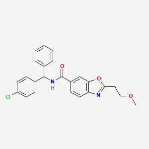 molecular formula C24H21ClN2O3 B3778027 N-[(4-chlorophenyl)(phenyl)methyl]-2-(2-methoxyethyl)-1,3-benzoxazole-6-carboxamide 