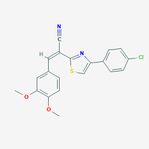 molecular formula C20H15ClN2O2S B377803 (2E)-2-[4-(4-chlorophenyl)-1,3-thiazol-2-yl]-3-(3,4-dimethoxyphenyl)prop-2-enenitrile CAS No. 326915-13-3