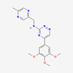 molecular formula C18H20N6O3 B3778035 N-[(5-methyl-2-pyrazinyl)methyl]-5-(3,4,5-trimethoxyphenyl)-1,2,4-triazin-3-amine 