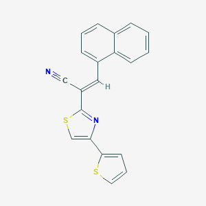 molecular formula C20H12N2S2 B377804 (E)-3-(naphthalen-1-yl)-2-(4-(thiophen-2-yl)thiazol-2-yl)acrylonitrile CAS No. 312758-24-0