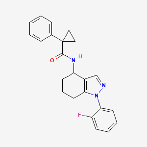 molecular formula C23H22FN3O B3778042 N-[1-(2-fluorophenyl)-4,5,6,7-tetrahydro-1H-indazol-4-yl]-1-phenylcyclopropanecarboxamide 