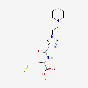 molecular formula C16H27N5O3S B3778046 Methyl 4-methylsulfanyl-2-[[1-(2-piperidin-1-ylethyl)triazole-4-carbonyl]amino]butanoate 