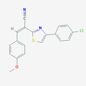 molecular formula C19H13ClN2OS B377805 2-[4-(4-Chlorophenyl)-1,3-thiazol-2-yl]-3-(4-methoxyphenyl)acrylonitrile 
