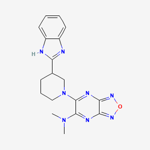 molecular formula C18H20N8O B3778068 6-[3-(1H-benzimidazol-2-yl)-1-piperidinyl]-N,N-dimethyl[1,2,5]oxadiazolo[3,4-b]pyrazin-5-amine 