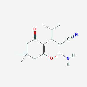molecular formula C15H20N2O2 B377807 2-amino-4-isopropyl-7,7-dimethyl-5-oxo-5,6,7,8-tetrahydro-4H-chromene-3-carbonitrile CAS No. 164410-74-6