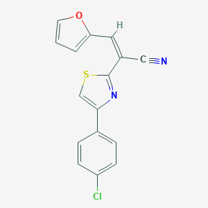 molecular formula C16H9ClN2OS B377808 (Z)-2-(4-(4-chlorophenyl)thiazol-2-yl)-3-(furan-2-yl)acrylonitrile CAS No. 312758-25-1