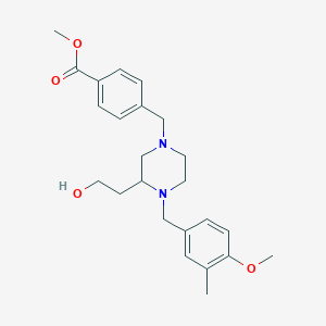molecular formula C24H32N2O4 B3778089 methyl 4-{[3-(2-hydroxyethyl)-4-(4-methoxy-3-methylbenzyl)-1-piperazinyl]methyl}benzoate 