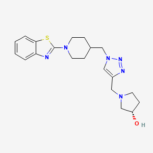 molecular formula C20H26N6OS B3778107 (3S)-1-[(1-{[1-(1,3-benzothiazol-2-yl)-4-piperidinyl]methyl}-1H-1,2,3-triazol-4-yl)methyl]-3-pyrrolidinol bis(trifluoroacetate) (salt) 