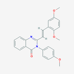 molecular formula C25H22N2O4 B377811 2-[2-(2,5-dimethoxyphenyl)vinyl]-3-(4-methoxyphenyl)-4(3H)-quinazolinone 